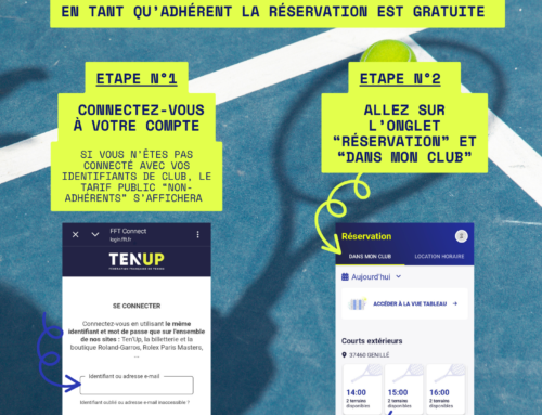 Réservation des cours pour les adhérents via Ten&rsquo;up